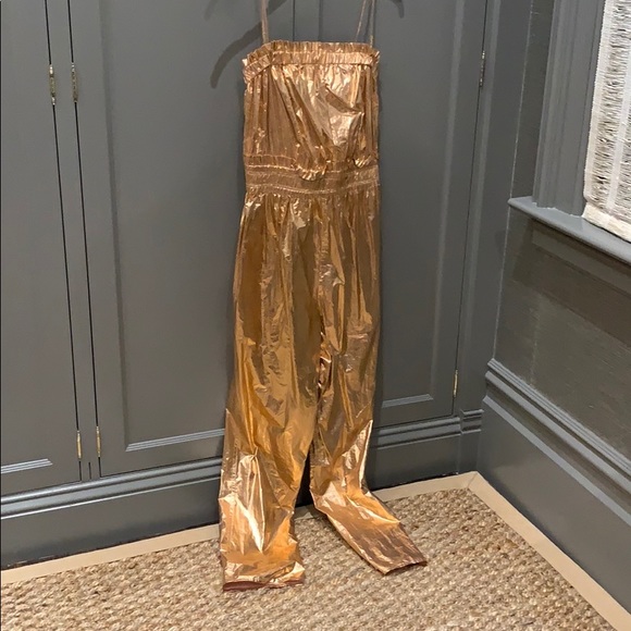 gold lame jumpsuit
